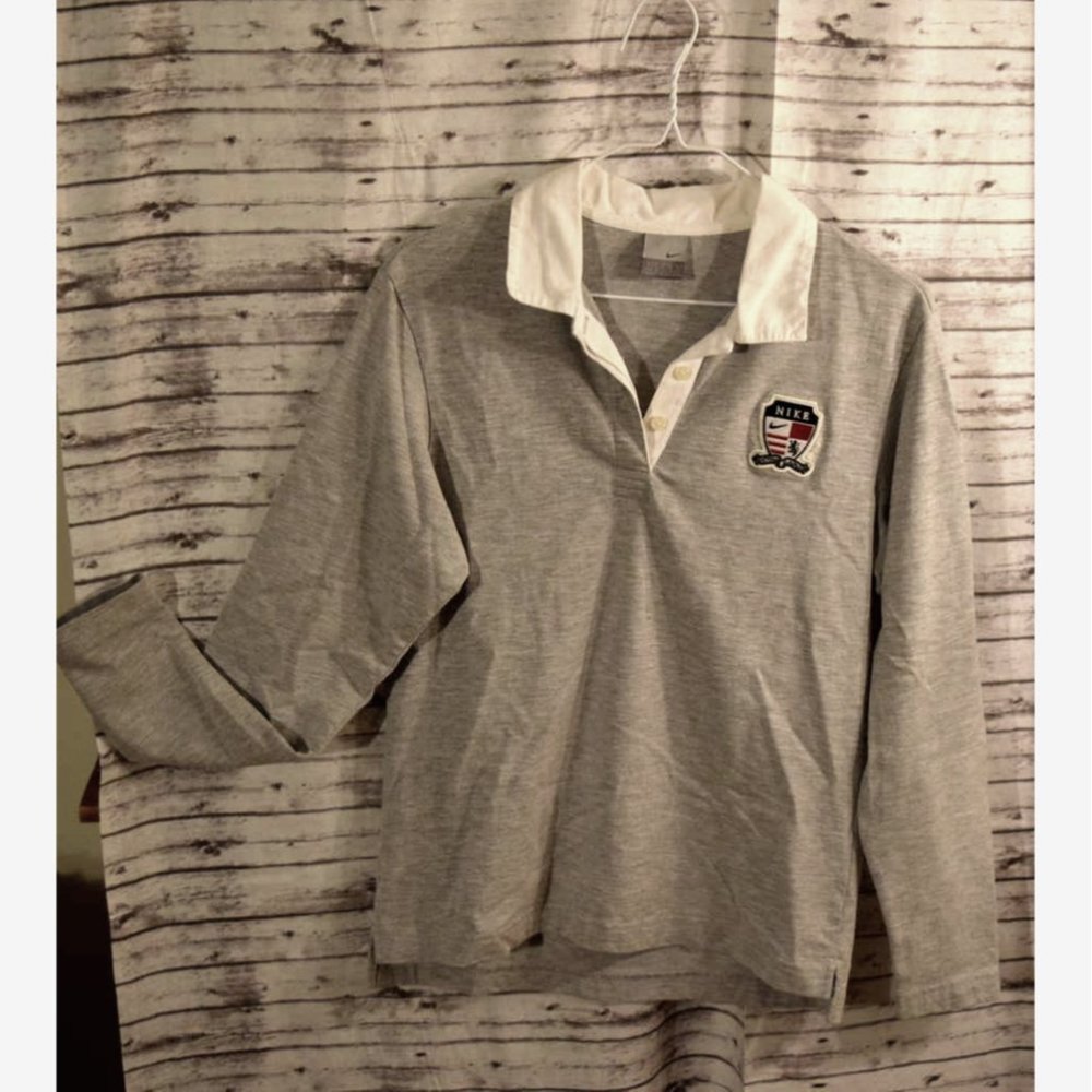 Vintage Nike x Victoria Laurus Gray Long Sleeve Collared Shirt